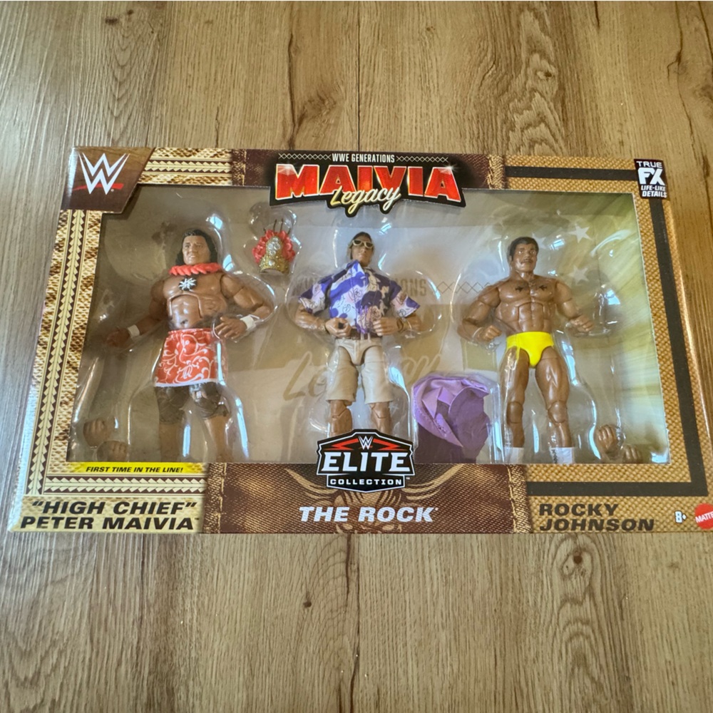 The rock wrestling elite collection Peter maivia and rocky johnson collectible